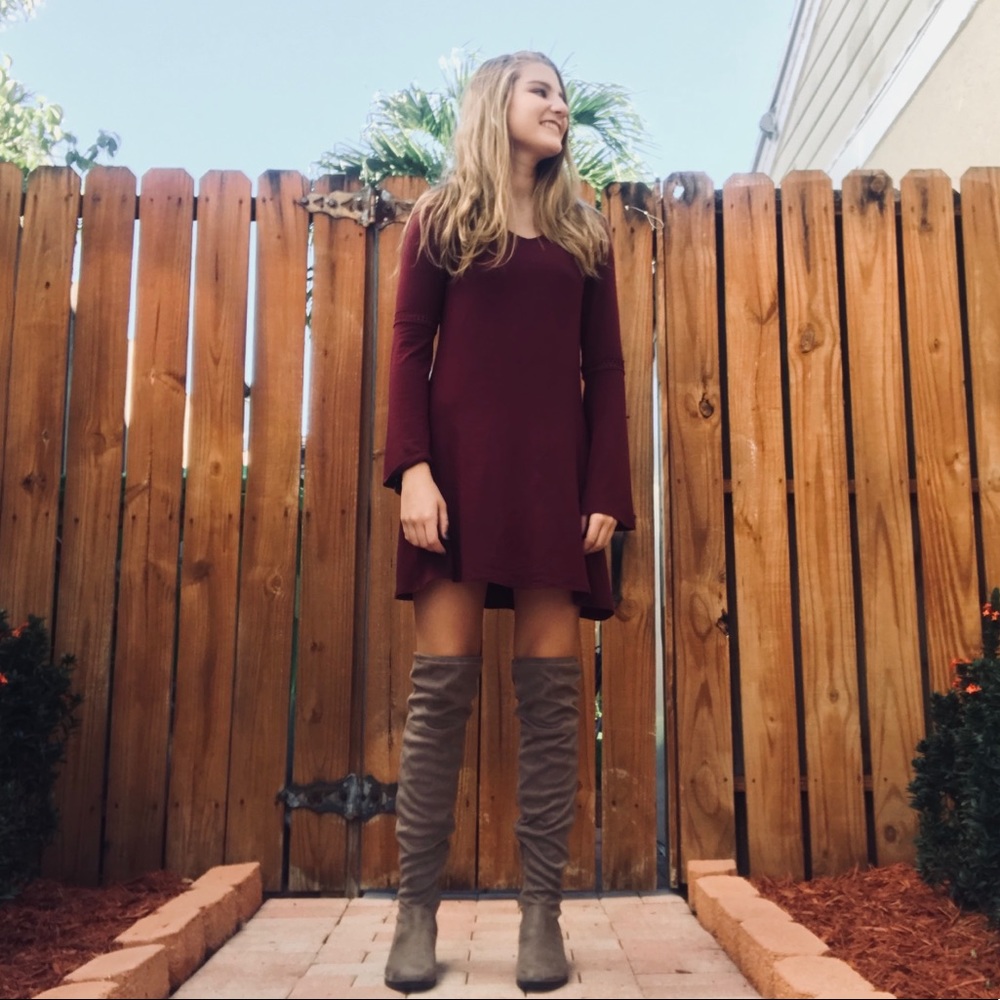 Burgundy dress